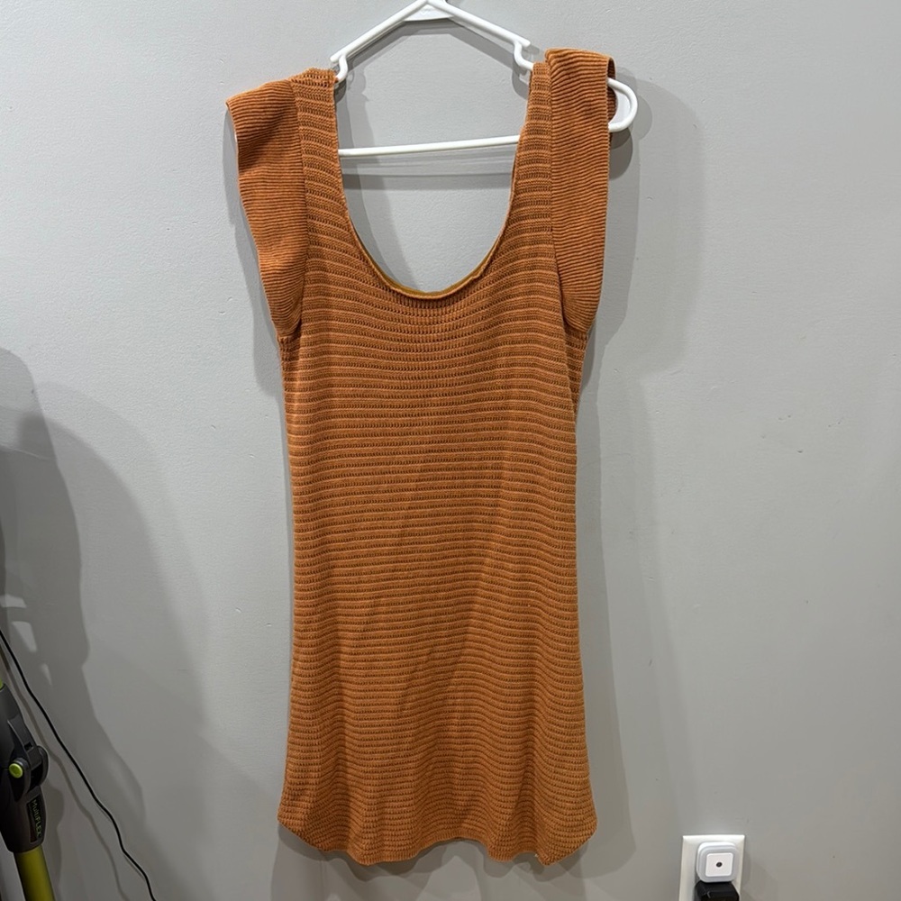 NWT Rust Orange Sleeveless Knit Dress